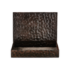 A hammered iron open box.