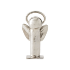 A mini angel plated in nickel with halo on a square base.