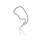 A necklace with black beads and at the end a silver ball and a silver cross followed by two black leather strings with two silver cylinders or topers. 
