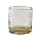 A mouth blown bourbon glass with a laurel engraving.