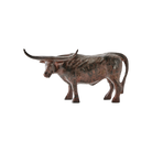 A longhorn bull iron sculpture.